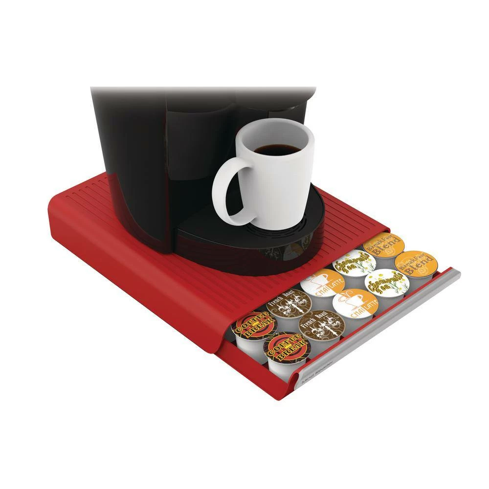 Coupe 30-Capacity Red Coffee Pod Drawer by Mind Reader 2 Coupe 30-Capacity Red Coffee Pod Drawer by Mind Reader - Image 2