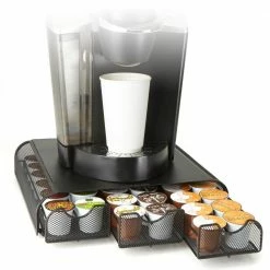 36-Capacity Black Metal Mesh Coffee Pod Storage Drawer by Mind Reader