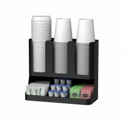 Flume 6-Compartment Black Coffee Condiment Organizer by Mind Reader