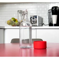 5-Piece 12-24 oz. Red Silicone Hydro Bottle Sleeve Cup Holder by Mind Reader -Deals Mind Reader Store mind reader drinking glasses sets 5slcup12 red 1f 1000