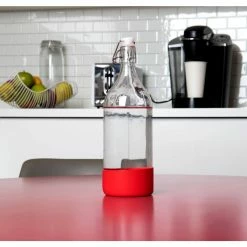 5-Piece 12-24 oz. Red Silicone Hydro Bottle Sleeve Cup Holder by Mind Reader -Deals Mind Reader Store mind reader drinking glasses sets 5slcup12 red 31 1000