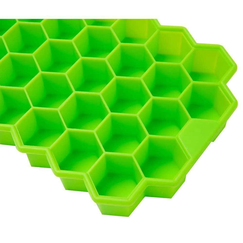 Silicone Green Hexagon Ice Mold Ice Trays (Set of 4) by Mind Reader 4 Silicone Green Hexagon Ice Mold Ice Trays (Set of 4) by Mind Reader - Image 4