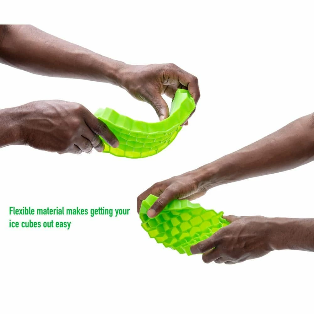 Silicone Green Hexagon Ice Mold Ice Trays (Set of 4) by Mind Reader 5 Silicone Green Hexagon Ice Mold Ice Trays (Set of 4) by Mind Reader - Image 5