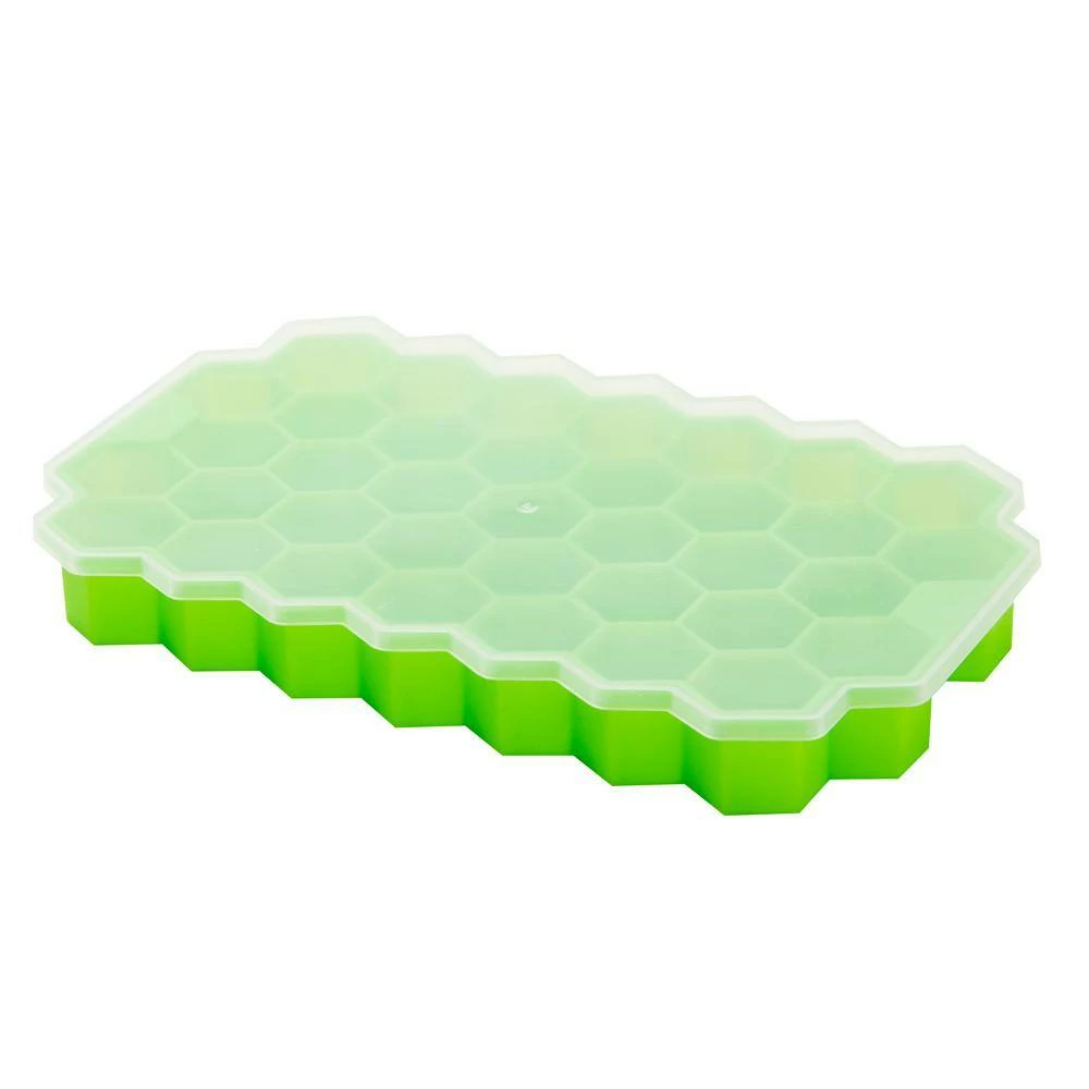 Silicone Green Hexagon Ice Mold Ice Trays (Set of 4) by Mind Reader 2 Silicone Green Hexagon Ice Mold Ice Trays (Set of 4) by Mind Reader - Image 2
