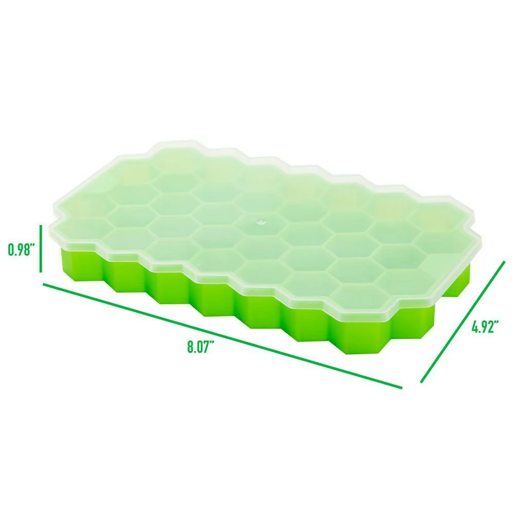 Silicone Green Hexagon Ice Mold Ice Trays (Set of 4) by Mind Reader 6 Silicone Green Hexagon Ice Mold Ice Trays (Set of 4) by Mind Reader - Image 6