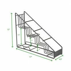 Metal, Black, Alloy Collection, 4-Compartment Graduated Bottle Stand, Countertop Organizer by Mind Reader -Deals Mind Reader Store mind reader wine totes irsyr4 blk 4f 1000