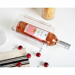 Clear Wine Bottle Plastic Storage Bin (Set of 2) by Mind Reader -Deals Mind Reader Store mind reader wine totes winboth2 clr 31 1000