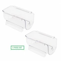Clear Wine Bottle Plastic Storage Bin (Set of 2) by Mind Reader -Deals Mind Reader Store mind reader wine totes winboth2 clr 4f 1000