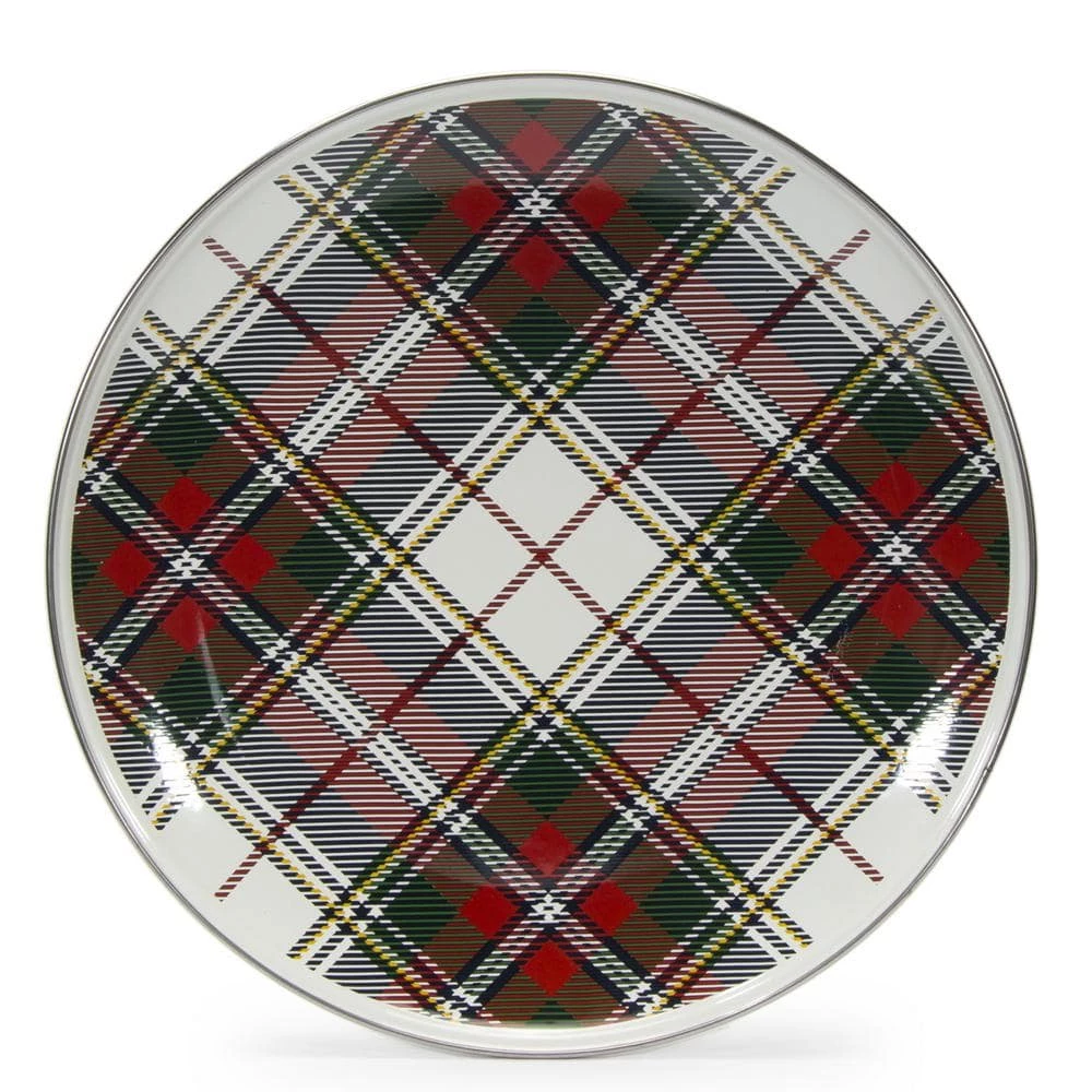 12.5 in. Highland Plaid Enamelware Round Charger Plate Set of 2 by Golden Rabbit 1 12.5 in. Highland Plaid Enamelware Round Charger Plate Set of 2 by Golden Rabbit