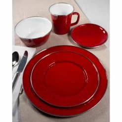 Solid Red 12.5 in. Enamelware Round Chargers (Set of 2) by Golden Rabbit 7 Solid Red 12.5 in. Enamelware Round Chargers (Set of 2) by Golden Rabbit -Deals Mind Reader Store solid red golden rabbit dinner plates rr26s2 31 1000