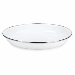 10 in. Solid White Enamelware Pasta Plate (Set of 4) by Golden Rabbit