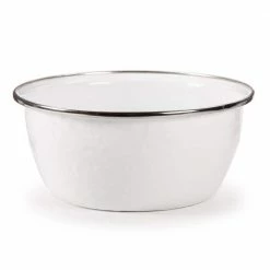 Solid White 3-cup Enamelware Salad Bowl Set of 4 by Golden Rabbit