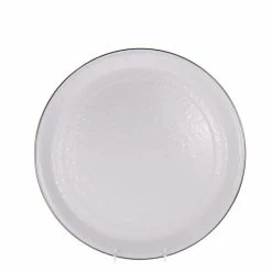 Solid White 15.5 in. Enamelware Serving Tray by Golden Rabbit