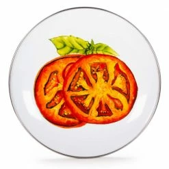 Tomatoes 8 in. Enamelware Round Sandwich Plate Set of 4 by Golden Rabbit