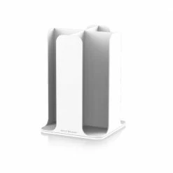 White Totem Cup and Lid Holder Carousel by Mind Reader -Deals Mind Reader Store white mind reader beverage dispensers cdisp wht 4f 1000