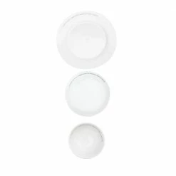 3-Piece Traditional White Ceramic Dinnerware Set (Service for 1) by Mind Reader -Deals Mind Reader Store white mind reader dinnerware sets relidish3 wht 4f 1000