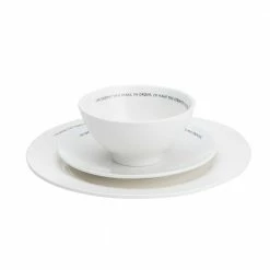 3-Piece Traditional White Ceramic Dinnerware Set (Service for 1) by Mind Reader