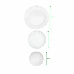 3-Piece Traditional White Ceramic Dinnerware Set (Service for 1) by Mind Reader -Deals Mind Reader Store white mind reader dinnerware sets relidish3 wht 76 1000