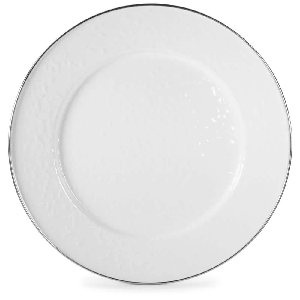 12.5 in. Solid White Enamelware Round Charger Plate Set of 2 by Golden Rabbit 1 12.5 in. Solid White Enamelware Round Charger Plate Set of 2 by Golden Rabbit