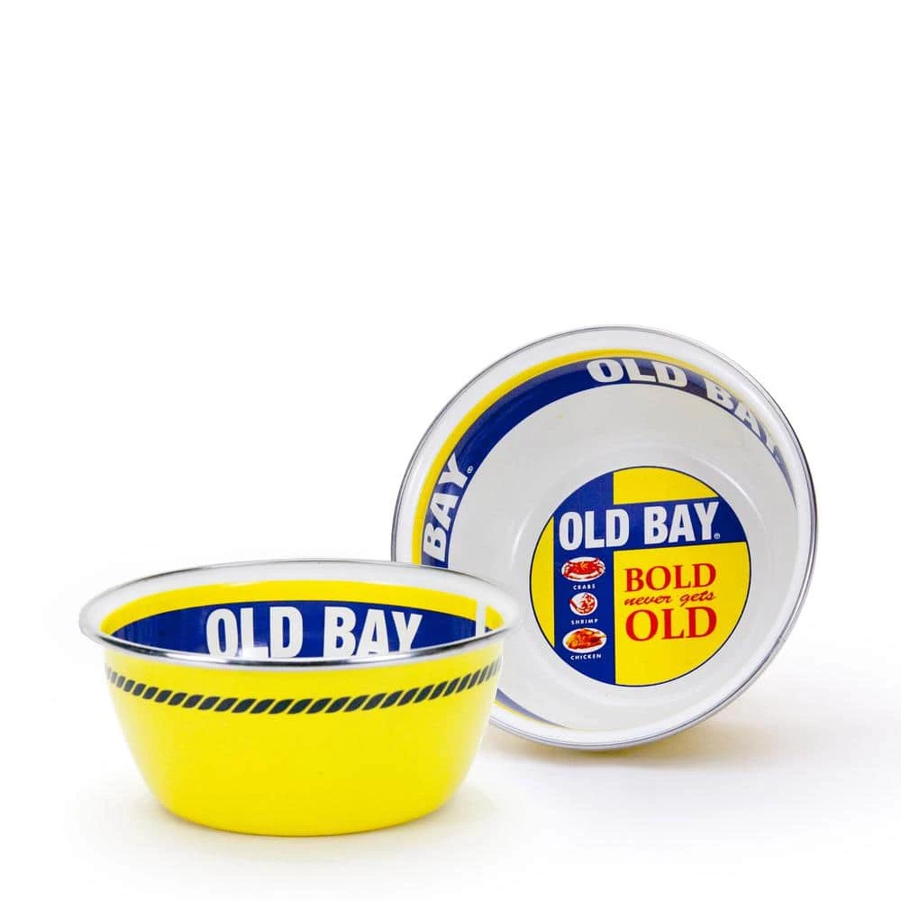 Old Bay 3-cup Enameled Steel Round Soup Bowl Set of 4 by Golden Rabbit 1 Old Bay 3-cup Enameled Steel Round Soup Bowl Set of 4 by Golden Rabbit