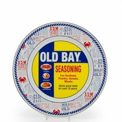 Old Bay 10.5 in. Enameled Steel Round Dinner Plate (Set of 4) by Golden Rabbit