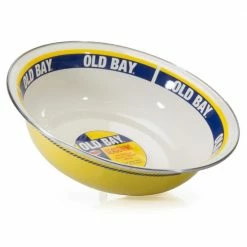 4 qt. Old Bay Enameled Steel Round Serving Bowl by Golden Rabbit